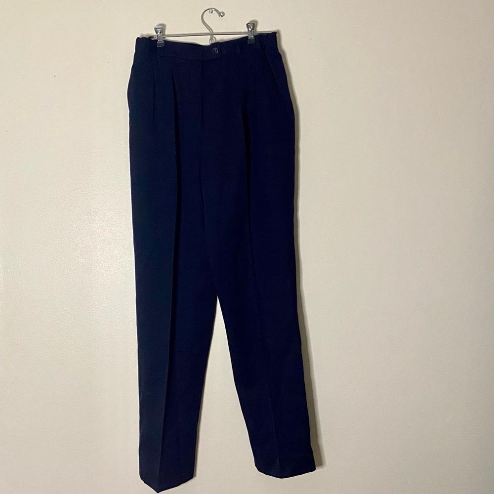 NWT Vintage Alex. Navy Blue Pleated Dress Pants (Size 12)